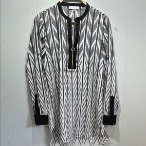 Calvin Klein Black and White Patterned tunic Shirt cover up dress